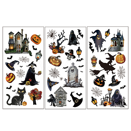 3 Sheets 3 Styles PVC Waterproof Decorative Stickers DIY-WH0404-168-1