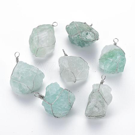 Natural Fluorite Pendants G-Q993-03-1