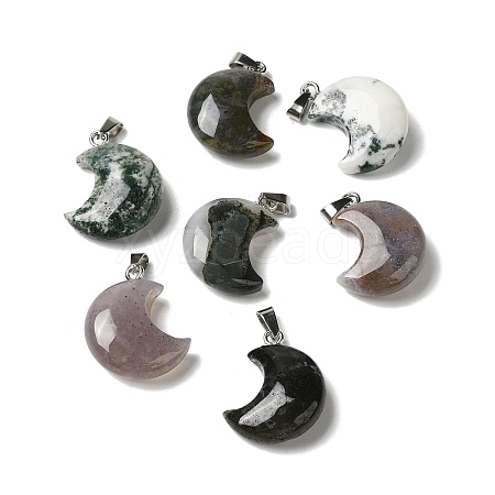 Natural Indian Agate Pendants G-H035-01P-09-1