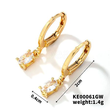 Fashionable Copper Inlaid Zircon Hoop Earrings UQ9075-4-1