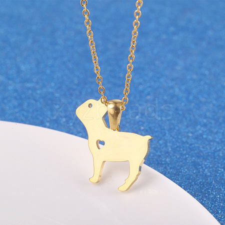 Cute Cartoon Animal Stainless Steel Pendant Necklaces QV5065-19-1