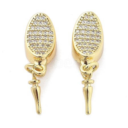 Brass Micro Pave Clear Cubic Zirconia Box Clasps KK-Z080-01G-1