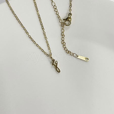 304 Stainless Steel Letter Pendant Necklaces NJEW-WH0027-04F-G-NR-1