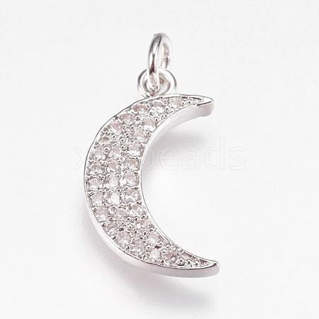 Brass Micro Pave Cubic Zirconia Pendants ZIRC-E145-62P-1