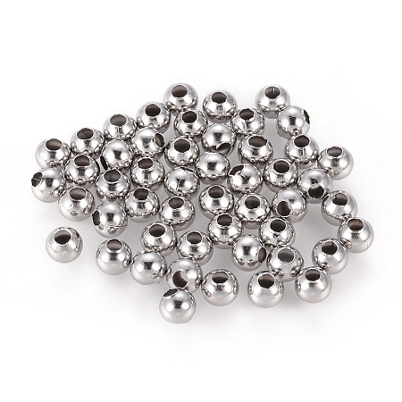 Tarnish Resistant 304 Stainless Steel Hollow Round Seamed Beads STAS-R032-5mm-1