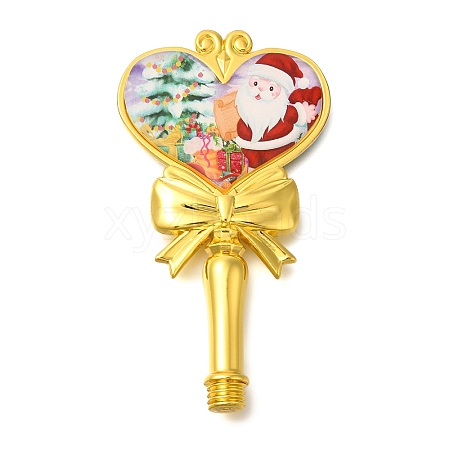 Christmas Santa Claus Print Brass & Resin Wax Stamp Handles LS-AJEW-A058-02B-1