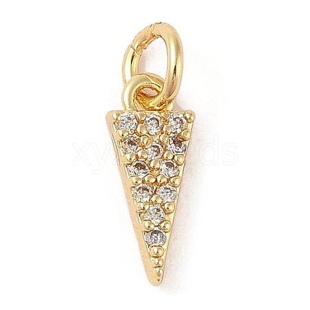 Brass Micro Pave Clear Cubic Zirconia Pendants ZIRC-P121-02G-1