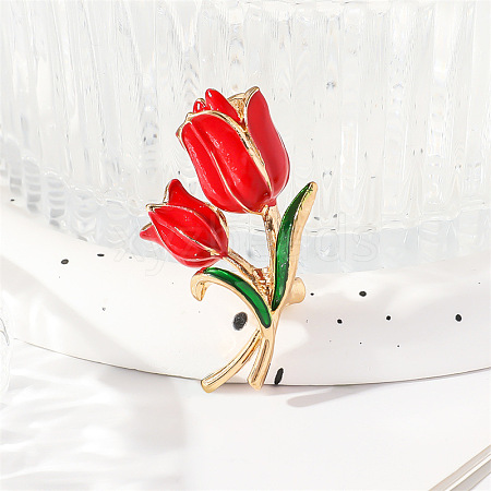 Tulip Alloy Enamel Brooches PW-WG4C3F1-01-1