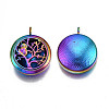 Rack Plating Alloy Locket Pendants PALLOY-S119-107-2