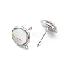 Brass Glass Stud Earrings KK-F916-04P-2