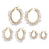 3 Pairs 3 Size Natural Quartz Crystal Chips Hoop Earrings EJEW-JE05710-03-1