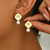 Elegant Brass Imitation Pearl Stud Earrings Women's Daily Jewelry DV0468-4-6