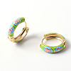 Flower Enamel Hoop Earrings LS-EJEW-G290-04G-A-3