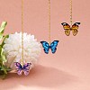 24Pcs 6 Colors Printed Alloy Pendants ENAM-SZ0002-13-5