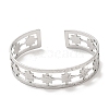 Non-Tarnish 304 Stainless Steel Star Open Cuff Bangles BJEW-L682-026P-1