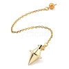 Brass Dowsing Pendulum Big Pointed Cone Pendants KK-H491-06-2