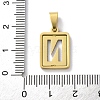 304 Stainless Steel Alphabet Pendants STAS-S152-01G-N-3