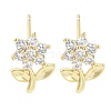 Brass Micro Pave Clear Cubic Zirconia Stud Earrings for Women EJEW-S217-E02-1