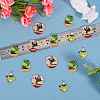 18Pcs 3 Styles Alloy Enamel Pendant Cute Potted Little Black Cat Necklace Pendant DIY Jewelry Accessories JX812A-3