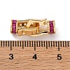 Brass Micro Pave Cubic Zirconia Fold Over Clasps KK-C076-06G-3