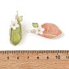 Electroplated Natural Quartz Crystal Wire Wrapped Pendants PALLOY-TA00450-3