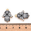 Printed Light Gold Tone Alloy Pendants ENAM-N056-206H-3