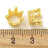 Brass Cubic Zirconia European Beads KK-L075-019G-3