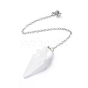 Natural Quartz Crystal Pointed Dowsing Pendulums AJEW-B020-01P-07-2