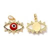 Rack Plating Brass Micro Pave Colorful Cubic Zirconia Pendants LAMP-A153-03G-08-1