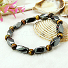 Round Natural Tiger Eye Stretch Bracelets X-BJEW-G072-14-1