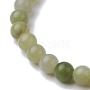 6mm Natural Green Jade Round Beaded Stretch Bracelets BJEW-JB10854-3