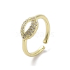 Brass Pave Cubic Zirconia Cuff Rings RJEW-M170-22G-1