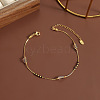 304 Stainless Steel with Glass Column Bead Anklets FS-WGCFE90-01-1