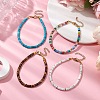 Natural & Synthetic Mixed Gemstone Heishi Beaded Bracelets BJEW-JB11073-2