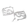 304 Stainless Steel Jar with Snake Hoop Earrings for Women EJEW-R156-01P-2