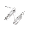 925 Sterling Silver with Cubic Zirconia Stud Earrings Findings EJEW-B038-02P-2