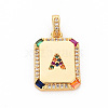 Brass Micro Pave Cubic Zirconia Pendants KK-S354-338-B-NF-2