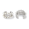 Brass Cuff Earrings with ABS Imitation Pearl Beaded EJEW-D088-16P-2