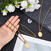 2Pcs Stainless Steel Saint Benedict Oval Medal Pendant Wheat Chain Necklaces NJEW-DC0001-20G-3