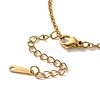 201 Stainless Steel Cable Chain Rectangle with Letter Pendant Necklaces NJEW-M070-01G-E-3