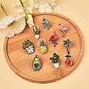 10Pcs 10 Style Alloy Enamel Brooches JEWB-SZ0001-09-4