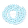 Opaque Solid Color Glass Beads Strands LS-EGLA-A034-P8mm-D06-2
