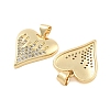 Brass Pave Clear Cubic Zirconia Pendants KK-U009-05H-G-2