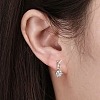 Rhodium Plated 925 Sterling Silver Micro Pave Cubic Zirconia Ear Studs EJEW-P231-08P-2