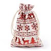 Christmas Theme Cotton Fabric Cloth Bag ABAG-H104-B12-1