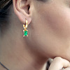 ANATTASOUL 4 Pairs 4 Style Green Cubic Zirconia Teardrop Dangle Leverback Earrings & Rectangle Stud Earring & Hoop Earrings EJEW-AN0001-91-6