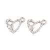 Brass Micro Pave Clear Cubic Zirconia Charms KK-L212-19P-1