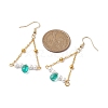 Iron with Glass Studs Dangle Earrings EJEW-JE05963-02-3