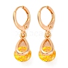 Brass Micro Pave Cubic Zirconia Leverback Earrings EJEW-K300-56G-4