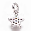 Brass Micro Pave Cubic Zirconia Charms ZIRC-E145-78P-2